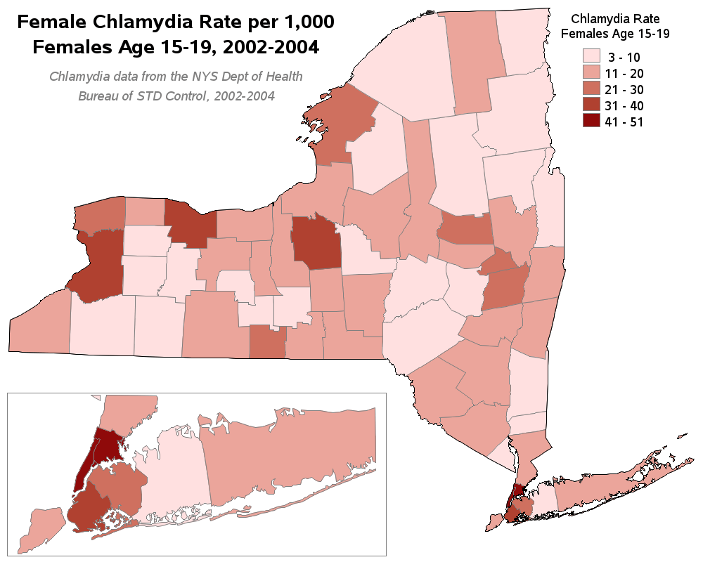 Graph of chlamydia rates in perinton new york from 2004