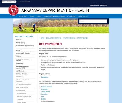 STD Testing at Arkansas Department of Health