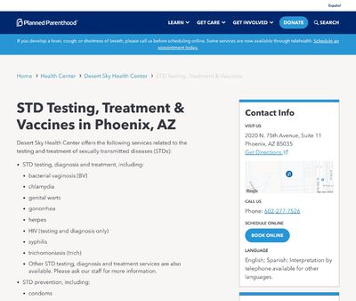 STD Testing at Planned Parenthood of Phoenix