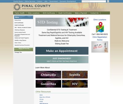 STD Testing at Pinal County Public Health Department - San Tan Valley Clinic & WIC