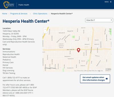 STD Testing at Hesperia Health Center