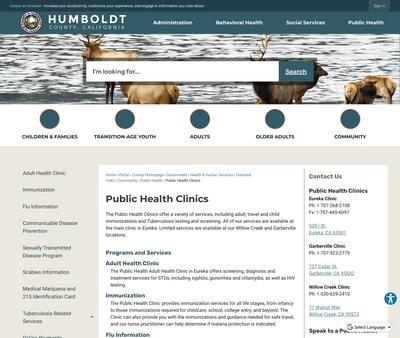 STD Testing at Humboldt County Department of Health & Human Services, Public Health