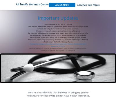 STD Testing at All Family Wellness Center Clinic