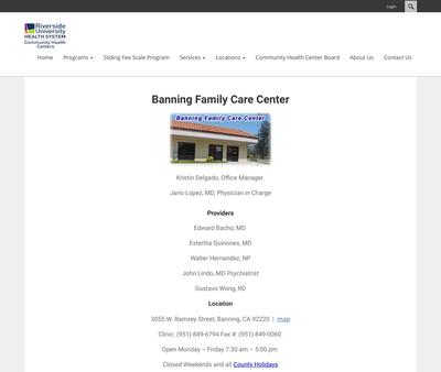 STD Testing at Riverside County Family Care Centers- Banning Family Care Center