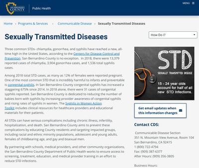 STD Testing at The San Bernardino County Department of Public Health