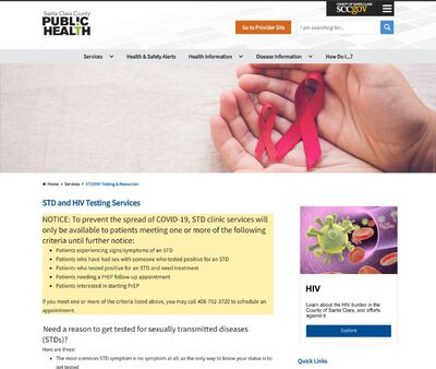 STD Testing at Santa Clara County Public Health Department, The Crane Center