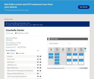 STD Testing at Planned Parenthood - Coachella Health Center