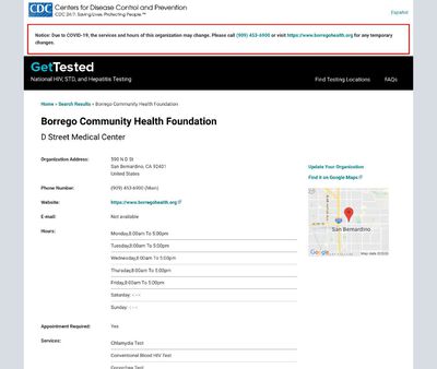 STD Testing at BorregoCommunity Health Foundation