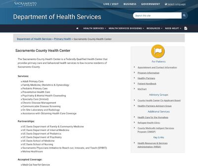 STD Testing at Sacramento County Primary Health Center