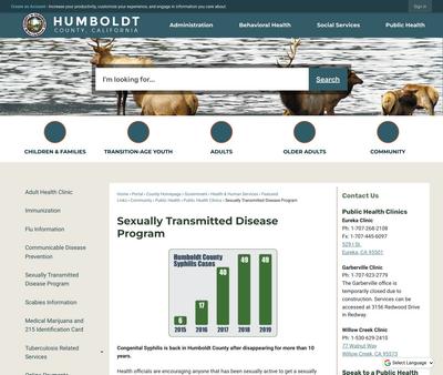 STD Testing at Humboldt County Department of Health & Human Services