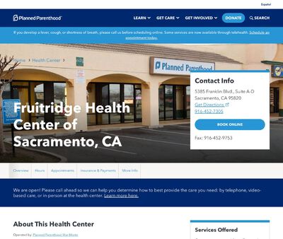 STD Testing at Fruitridge Health Center of Sacramento, CA