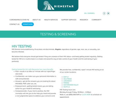 STD Testing at Bienestar Human Services