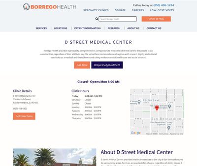 STD Testing at Borrego Health - D Street Medical Center SanBernardino