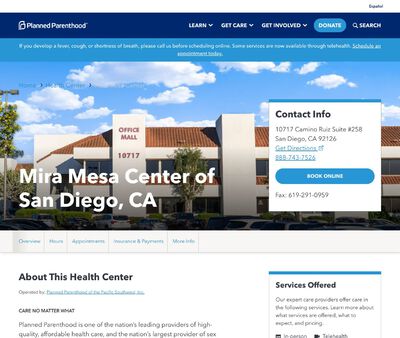 STD Testing at Planned Parenthood - Mira Mesa Health Center