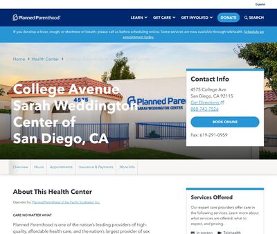 STD Testing at Planned Parenthood College Avenue Sarah Weddington