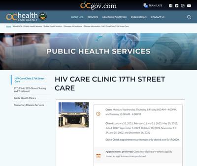 STD Testing at Orange County Health Care Agency