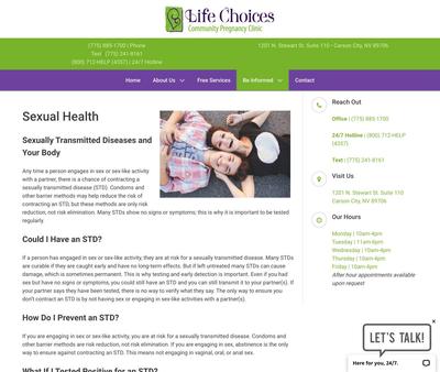 STD Testing at Life Choices Community Pregnancy Clinic