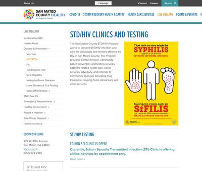 STD Testing at San Mateo Medical Center : Edison STD Clinic