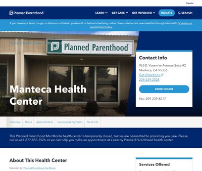 STD Testing at Planned Parenthood Mar Monte (Manteca Health Center)