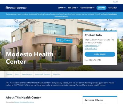 STD Testing at Planned Parenthood Mar Monte (Modesto Health Center)