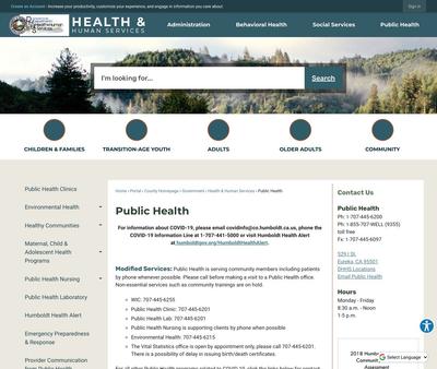 STD Testing at Humboldt County Department of Health & Human Services, Public Health