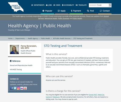 STD Testing at Health department