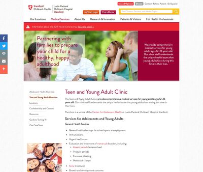 STD Testing at Stanford Teen and Young Adult Clinic