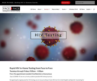 STD Testing at Face To Face -Sonoma Aids