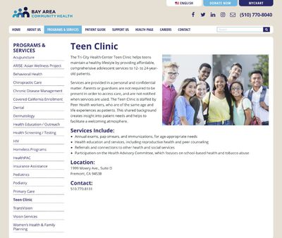 STD Testing at Tri-City Teen Clinic