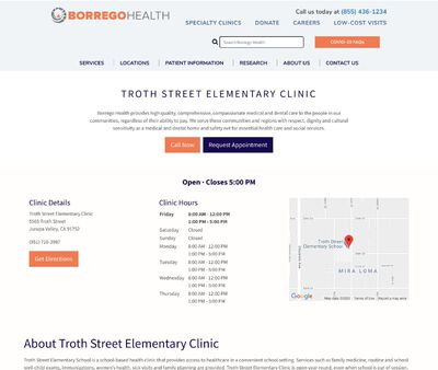 STD Testing at Troth Street Elementary Clinic