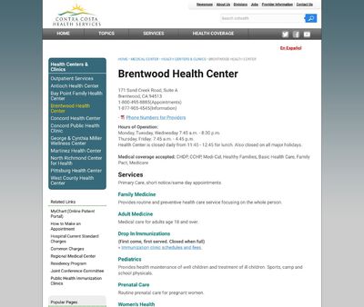 STD Testing at Brentwood Health Center - Contra Costa Health Services