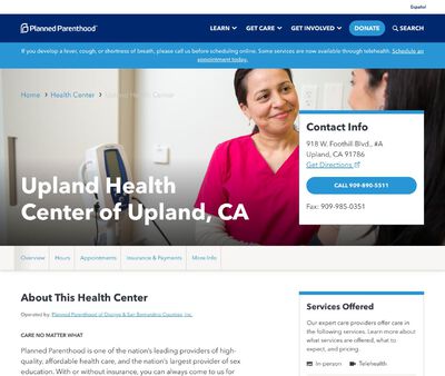 STD Testing at Planned Parenthood - Upland Health Center