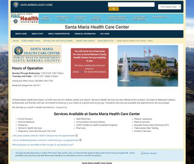 STD Testing at Santa Barbara County Public Health: Santa Maria Health Care Center