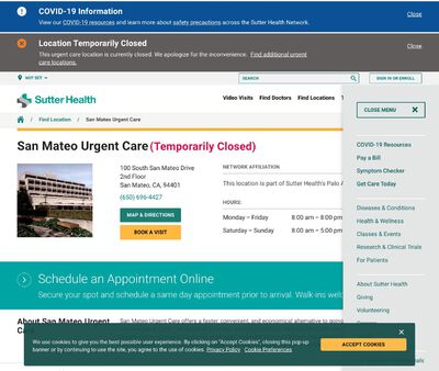 STD Testing at PAMF Urgent Care at Mills Health Center