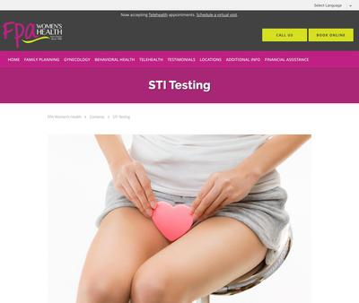 STD Testing at FPA Women’s Health