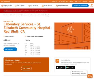 STD Testing at Laboratory Services - St. Elizabeth Community Hospital –Red Bluff, CA