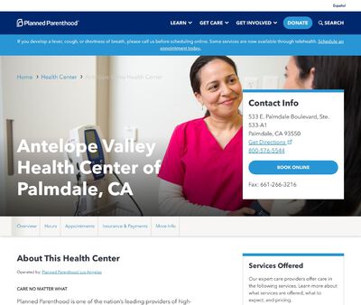 STD Testing at Planned Parenthood - Antelope Valley Health Center ofPalmdale, CA