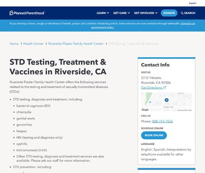 STD Testing at Planned Parenthood Riverside