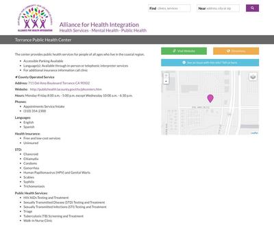 STD Testing at Torrance Public Health Center