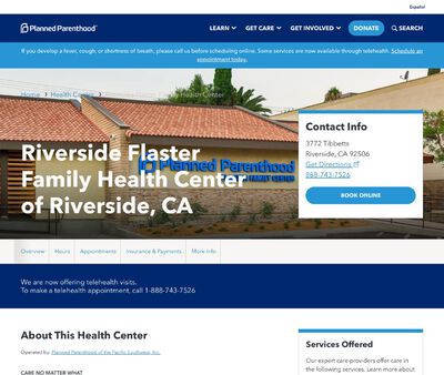 STD Testing at Planned Parenthood – Riverside Flaster Family Health Center of Riverside, CA