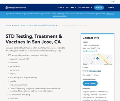 STD Testing at Planned Parenthood San Jose