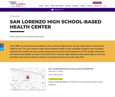 STD Testing at La Clinica (San Lorenzo High School Based Health Center)