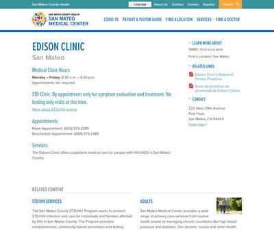 STD Testing at San Mateo Medical Center : Edison STD Clinic