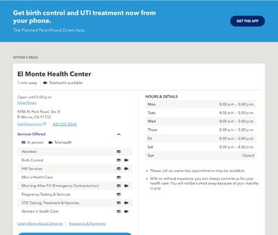 STD Testing at Planned Parenthood- El Monte Health Center