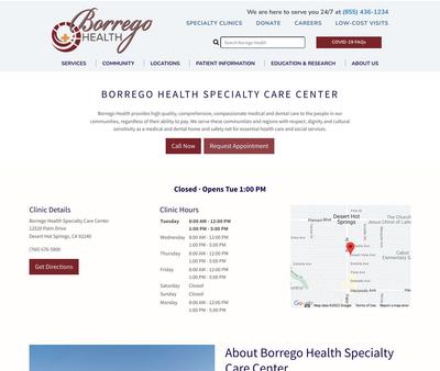 STD Testing at Borrego Health Specialty Care Center