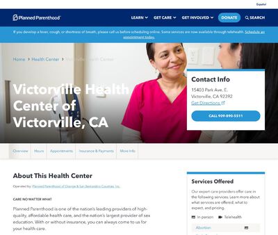 STD Testing at Planned Parenthood - Victorville Health Center of Victorville, CA