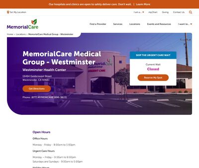 STD Testing at MemorialCare Medical Group Urgent Care