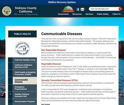 STD Testing at Siskiyou County Department Public Health