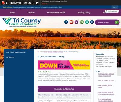STD Testing at Tri-County Health Department