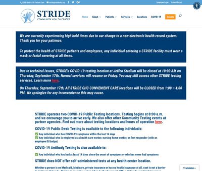 STD Testing at STRIDE CHC South Aurora Family Health Services